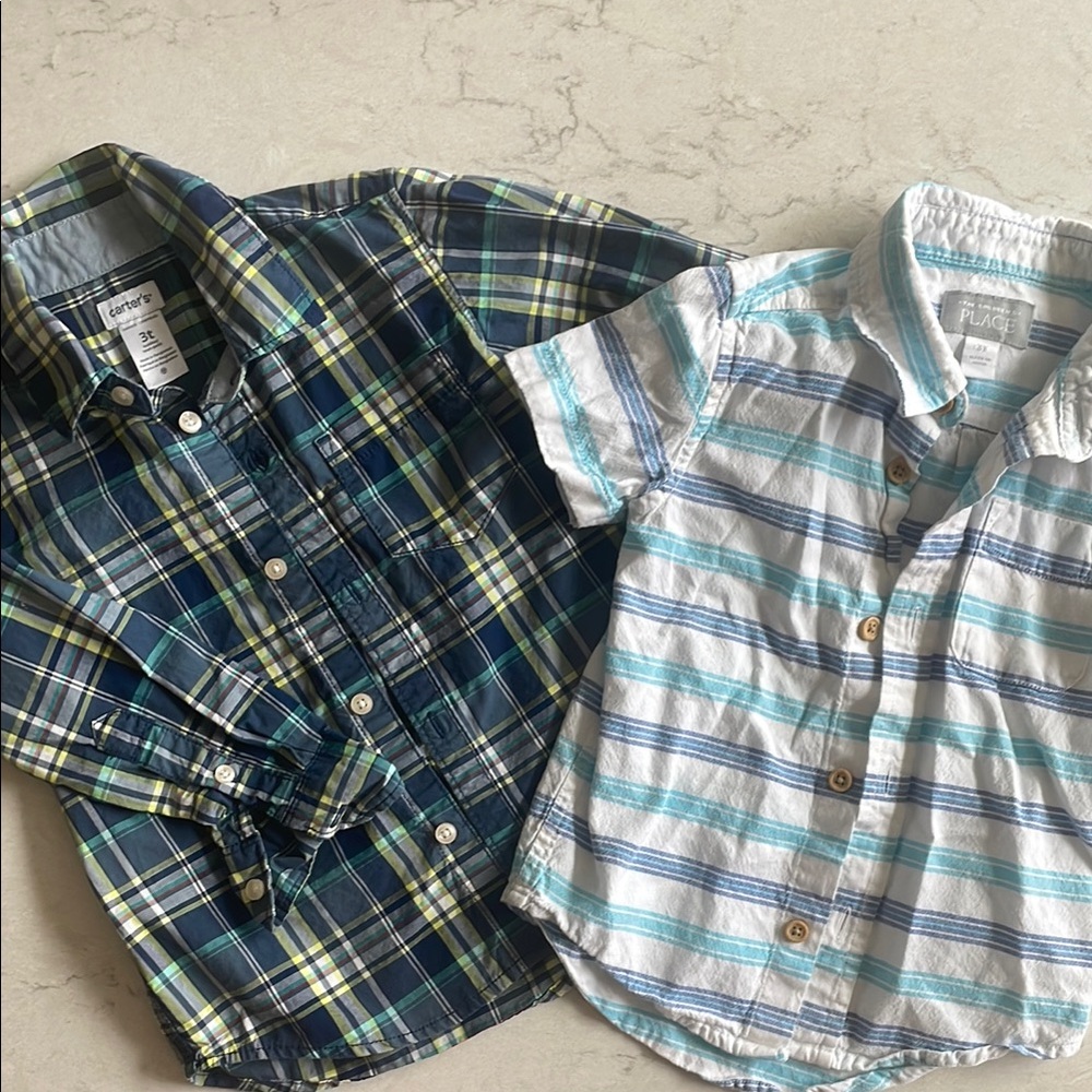 The Children's Place and Carter’s Button Down Shirts Bundle 3T